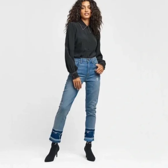 HUDSON Zooey High Rise Straight Leg Crop Jeans